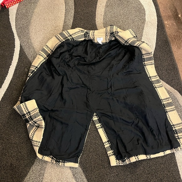 Ann Taylor LOFT Camel Black Plaid Wool Blend Coat Size 2 - Picture 5 of 6